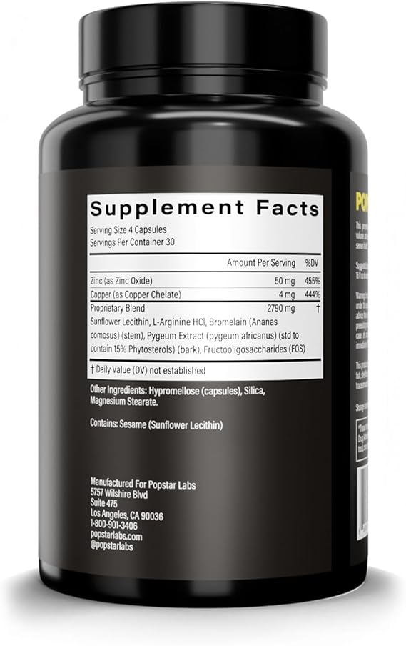 POPSTAR Labs Semen Volume Booster – Men’s Fertility & Semen Health Support Supplement