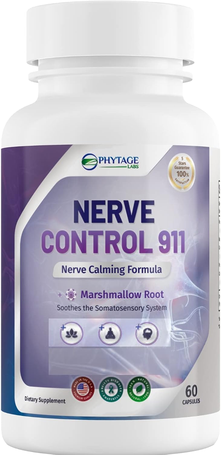 Phytage Labs Nerve Control 911 – Plant-Based Nerve Health Supplement (60 Capsules)
