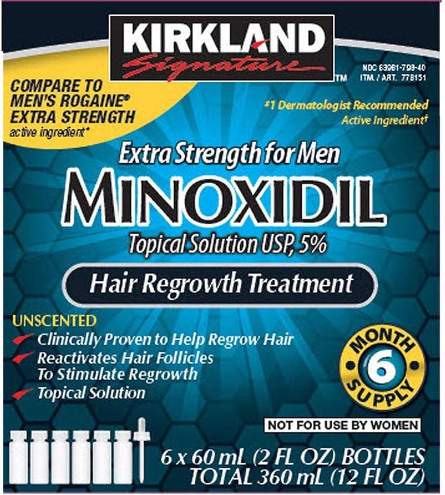 Kirkland Minoxidil 5% Extra Strength Men – 6 Month Supply Hair Regrowth