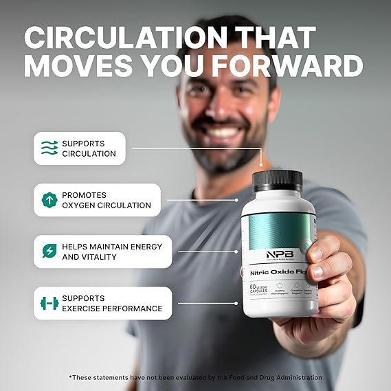 Nature's Pure Blend Nitric Oxide Supplements for Men – Advanced Circulation & Performance Booster (Pack f 3)