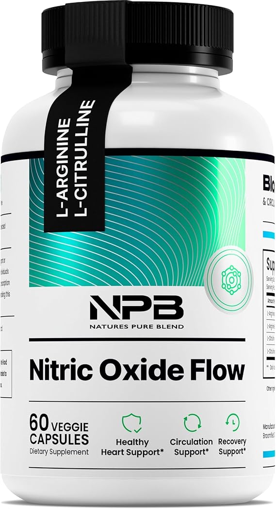 Nature's Pure Blend Nitric Oxide Supplements for Men – Advanced Circulation & Performance Booster (Pack f 3)