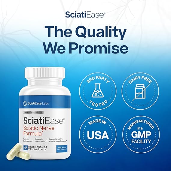 SciatiEase Sciatic Nerve Health Support Supplement – Advanced Nerve Care & Comfort Formula (120 Capsules) ( Pack of 2)