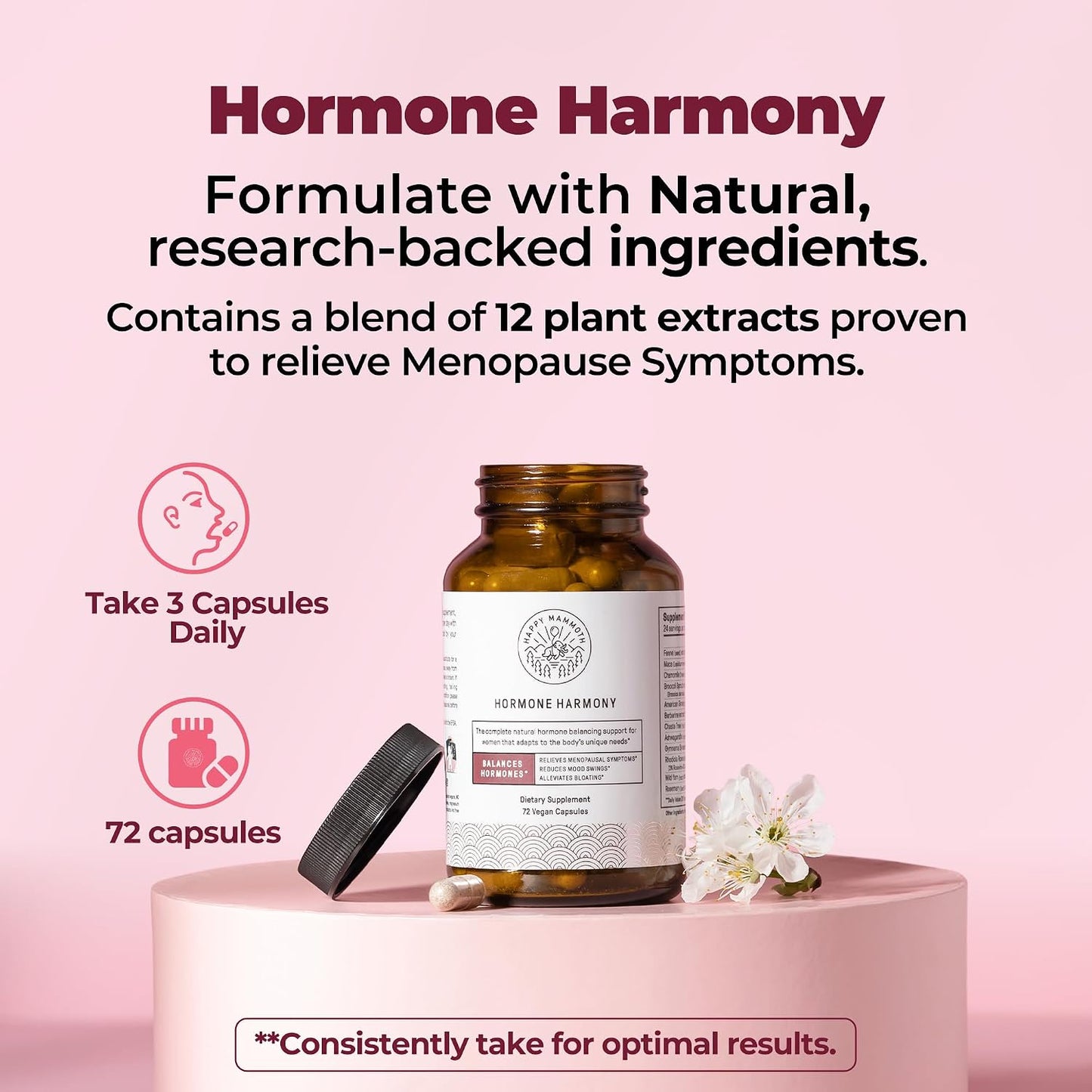 Happy Mammoth Hormone Harmony – Natural Hormonal Balance Support Supplement