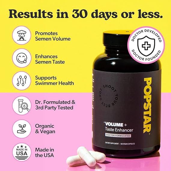 POPSTAR Labs Semen Volume Booster – Men’s Fertility & Semen Health Support Supplement