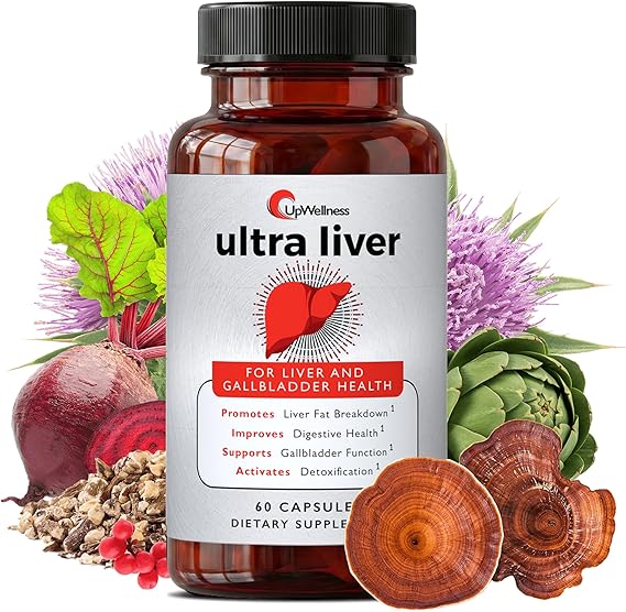 UpWellness Ultra Liver Supplement – Advanced Liver & Gallbladder Support with TMG, NAC & Milk Thistle (60 Capsules)
