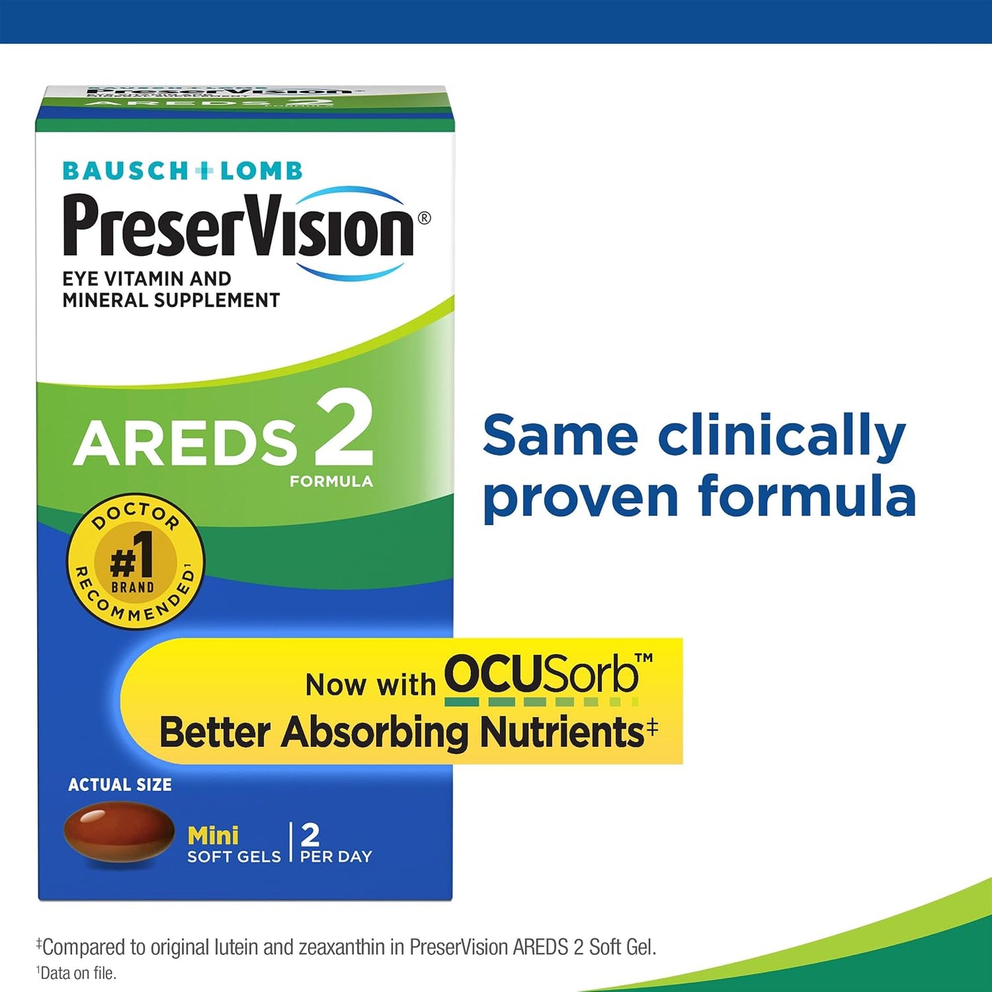 Pack of 2 PreserVision AREDS 2 Eye Vitamins Mini Softgels – 210 Count Each