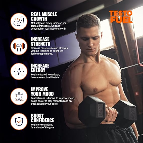TestoFuel 120 T-Booster Pills – Natural Testosterone Support for Strength, Energy & Muscle Growth