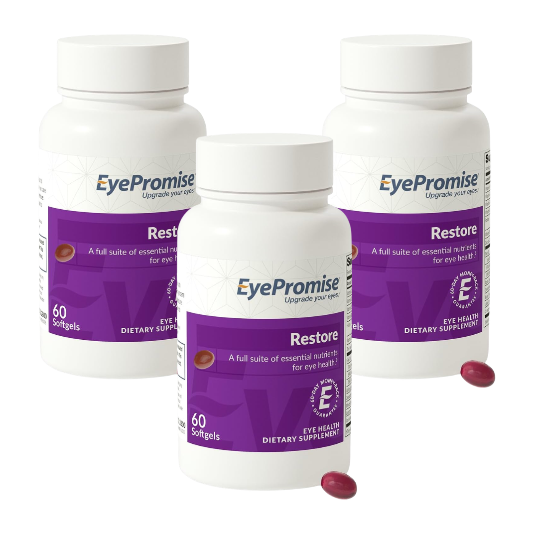 EyePromise Restore Aging Eye Health Supplements – 60 Softgels | Omega-3, Lutein & Zeaxanthin for Vision Support