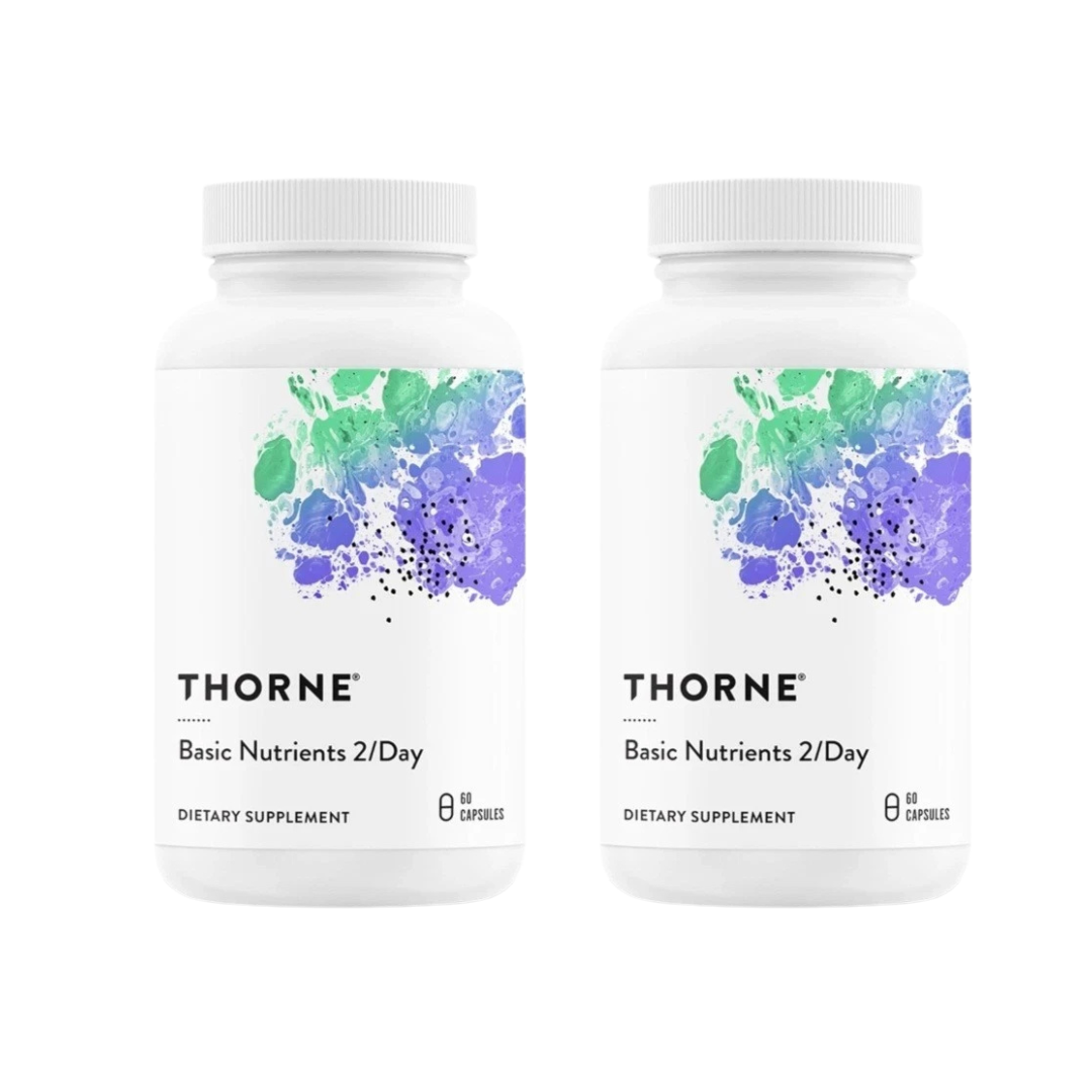 Thorne Basic Nutrients 2/Day Multivitamin Formula – 60 Gluten-Free Capsules | Daily Essential Vitamin & Mineral Support