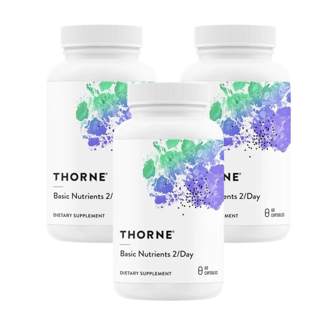 Thorne Basic Nutrients 2/Day Multivitamin Formula – 60 Gluten-Free Capsules | Daily Essential Vitamin & Mineral Support