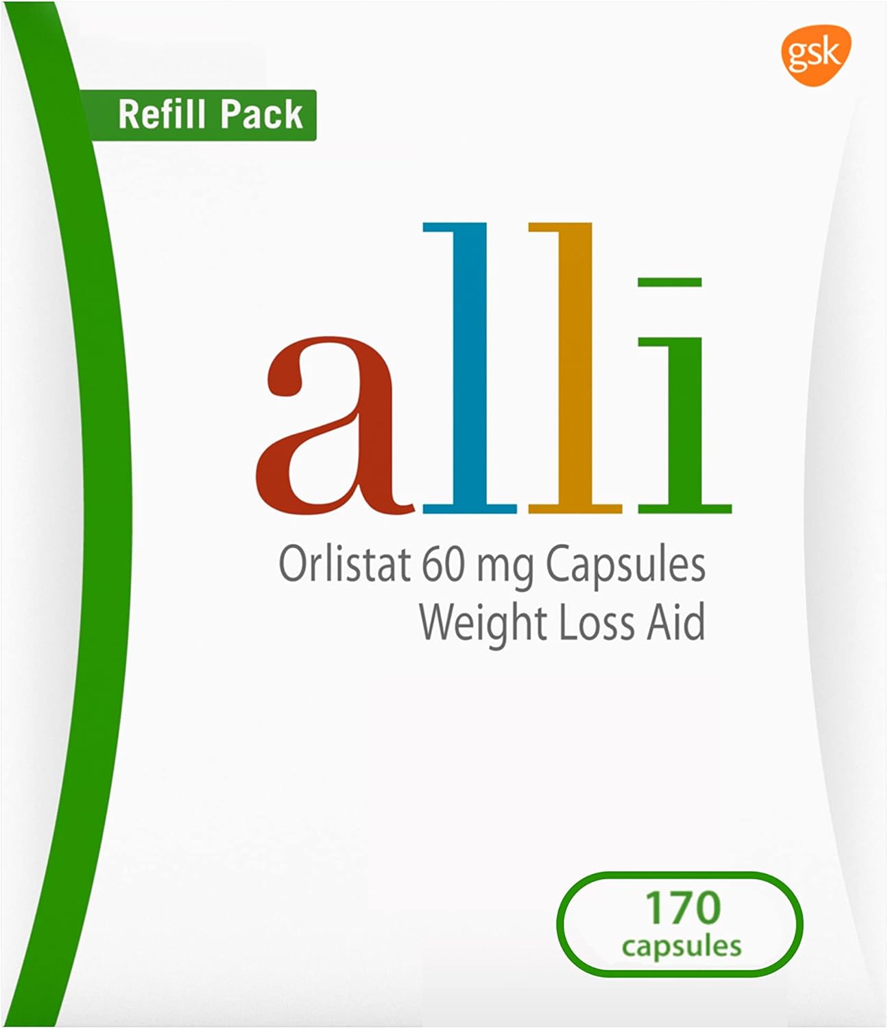 alli Diet Weight Loss Supplement Pills Orlistat 60Mg Capsules 170