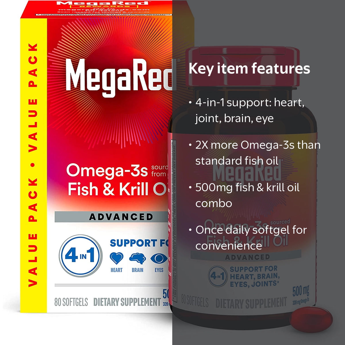 Schiff MegaRed Omega-3 Krill Oil Softgels – 120 Count