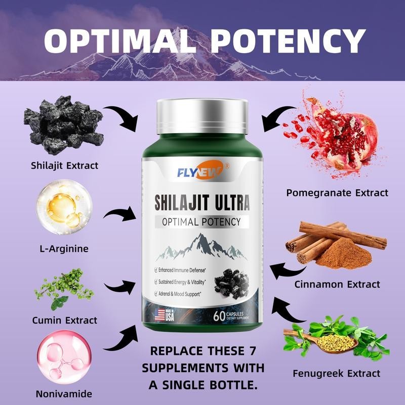 Flynew Shilajit Ultra Optimal Potency – Shilajit Extract with L-Arginine (Pure Formula)