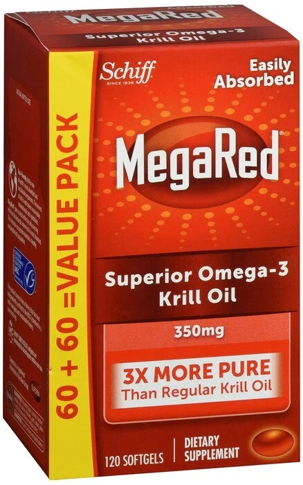 Schiff MegaRed Omega-3 Krill Oil Softgels – 120 Count