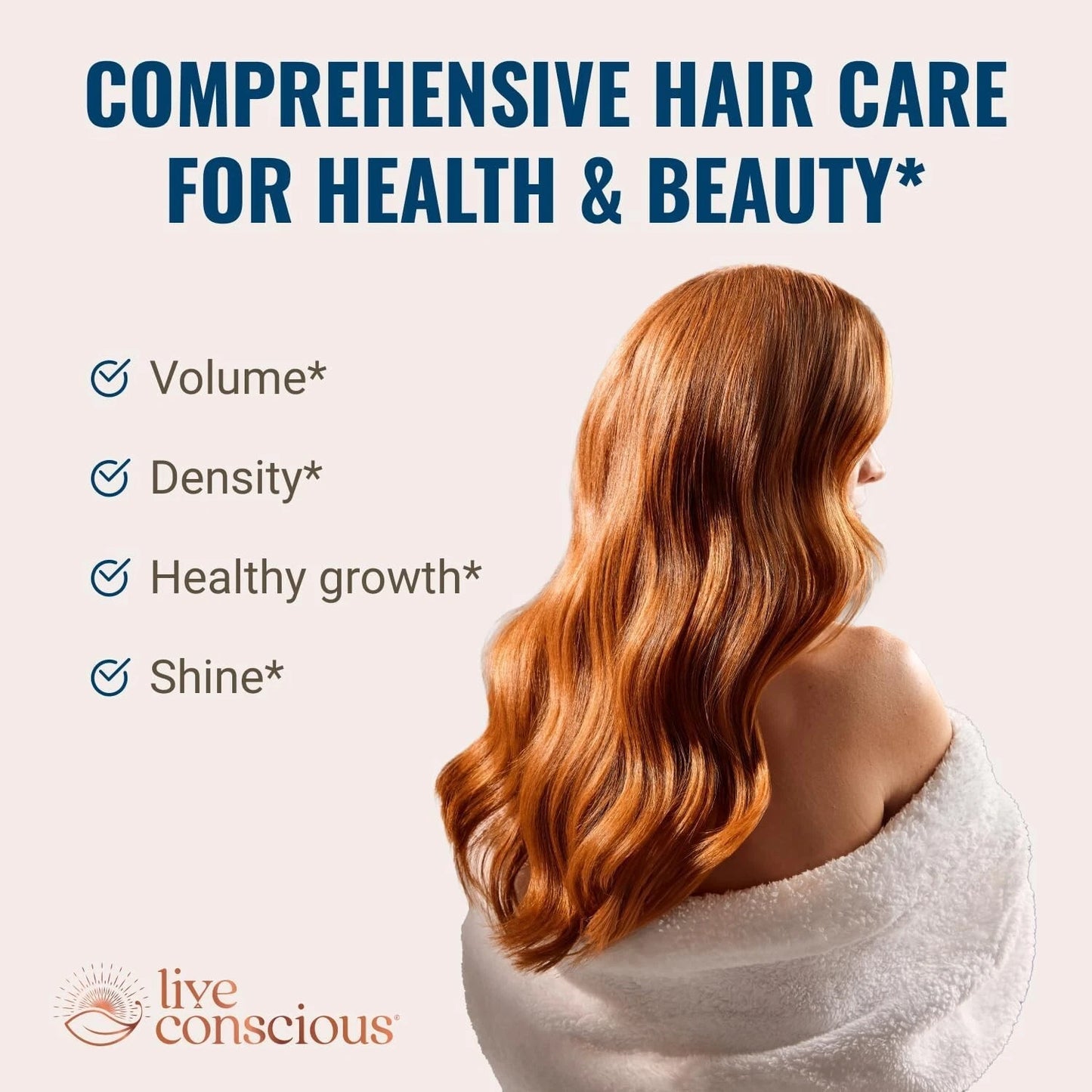 Live Conscious Hair Growth Capsules 90 Count | Natural Hair Loss Support for Men & Women | Hair Thickening Supplement
