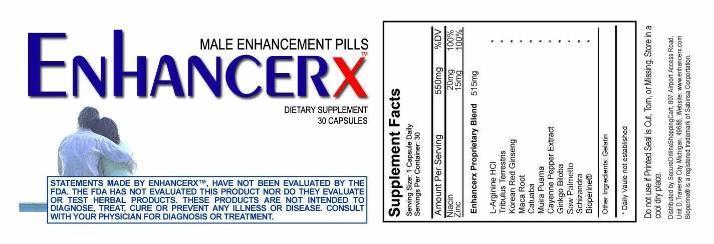 ENHANCERX Enhance RX Male Enhancement Pills β 30 Capsules | Performance, Stamina & Vitality Support Supplement for Men