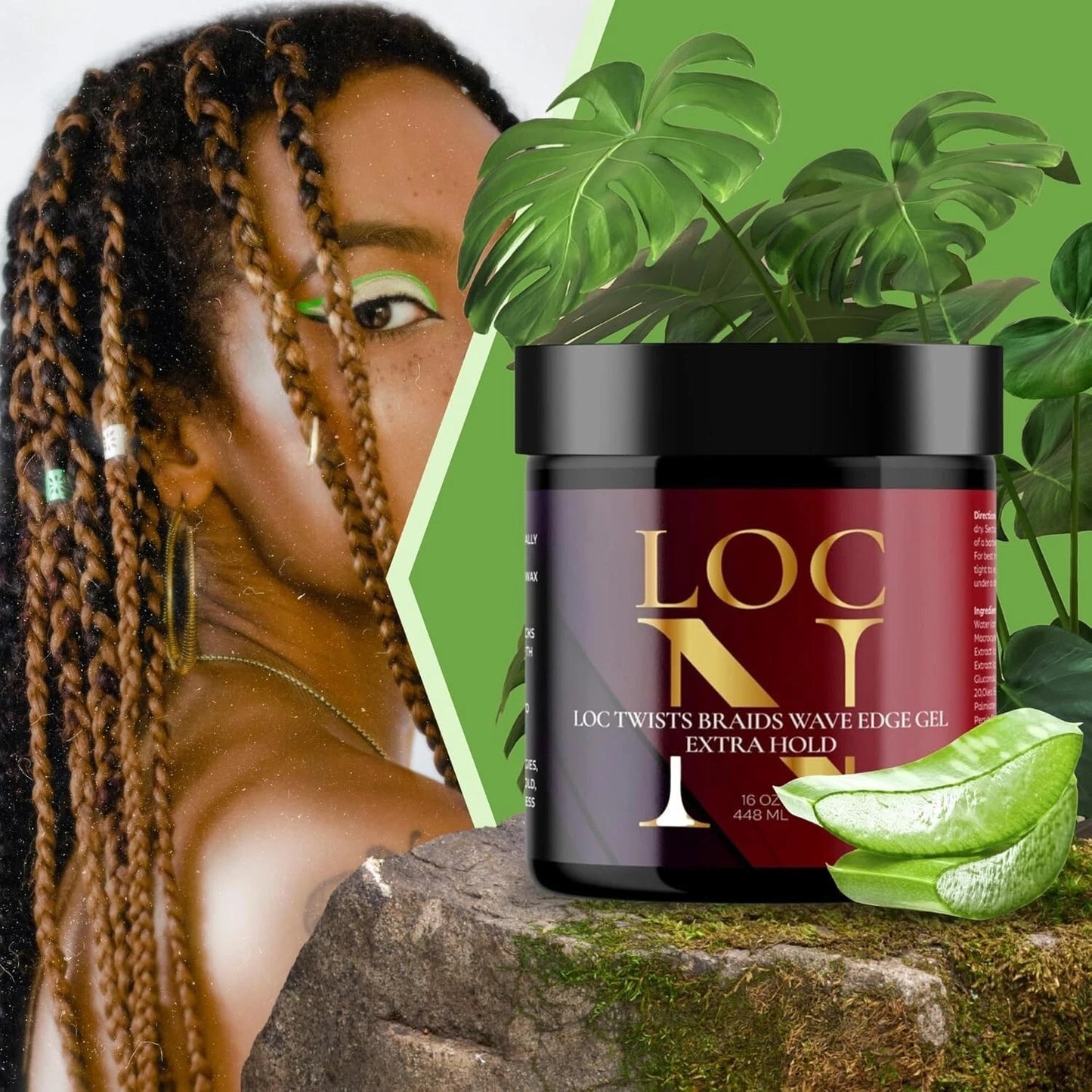 Loc N Lock Gel – Strong Hold Styling Gel for Locs, Braids, Twists & Edges (16 fl oz)