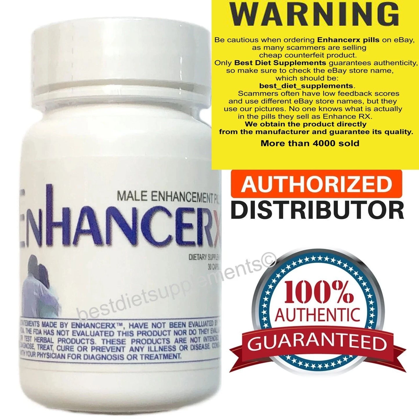 ENHANCERX Enhance RX Male Enhancement Pills β 30 Capsules | Performance, Stamina & Vitality Support Supplement for Men