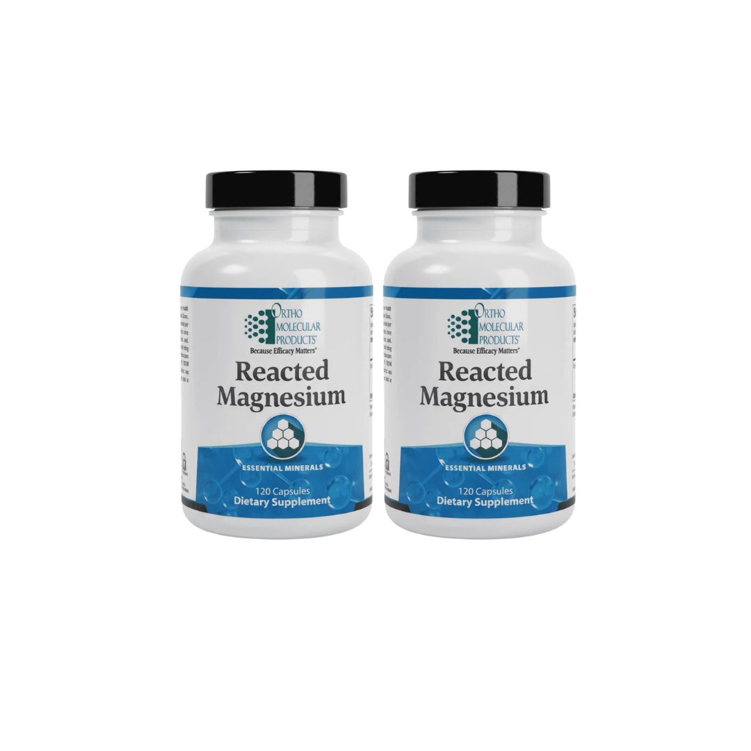 Reacted Magnesium (120 ct) by Ortho Molecular Products – Highly Absorbable Magnesium Support for Muscle, Nerve & Energy Health