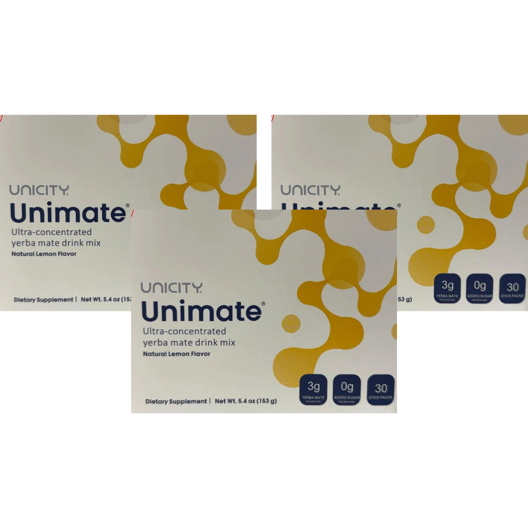 Unicity Unimate Lemon Drink Mix (30 Sachets) – Energy & Metabolism Support