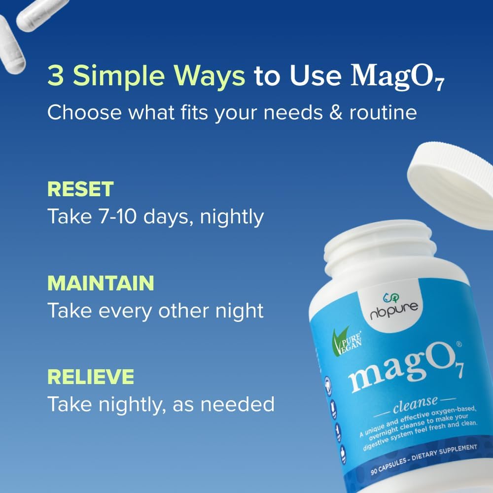 NB Pure Magnesium & Potassium Cleanse Capsules – 180 Count | Digestive & Gentle Nighttime Cleanse