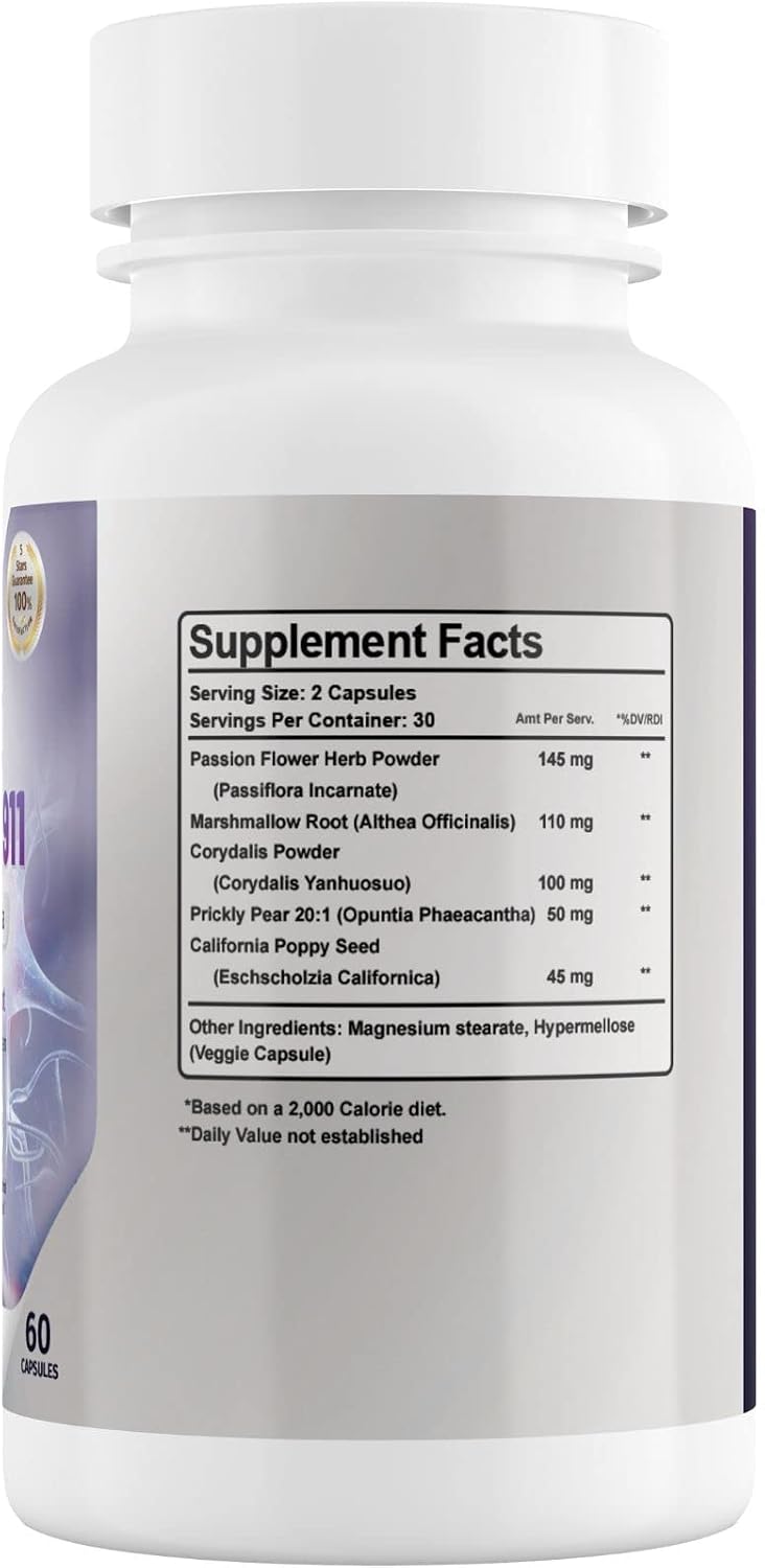 Phytage Labs Nerve Control 911 – Plant-Based Nerve Health Supplement (60 Capsules)