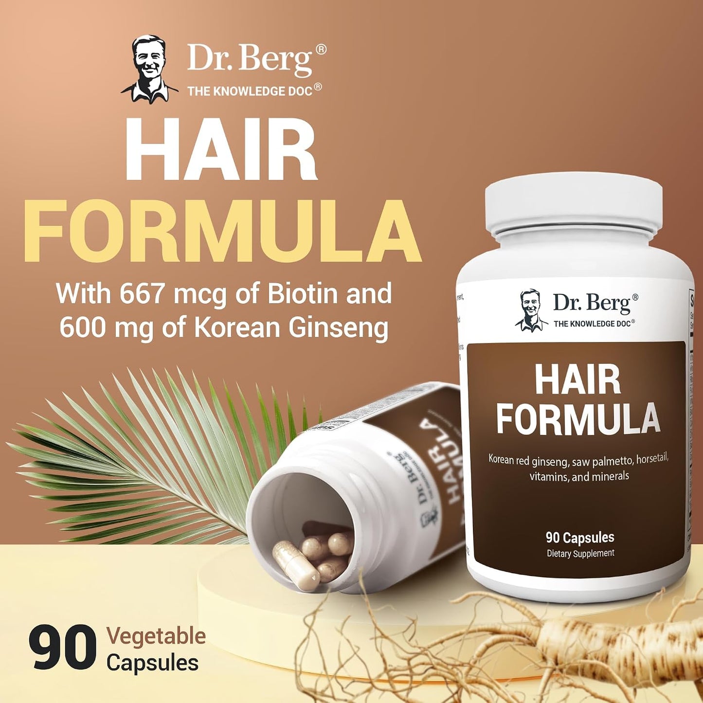 Dr. Berg All-In-One Vitamins for Hair, Skin & Nails – Advanced Formula | Beauty Support Supplement for Strong Hair, Glowing Skin & Healthy Nails