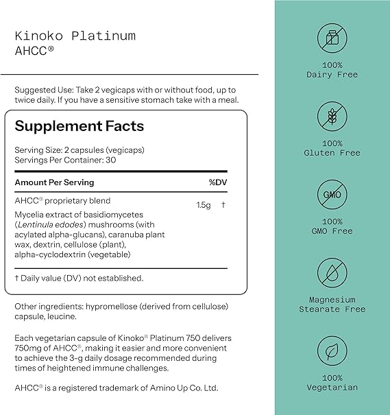 Quality of Life Premium Kinoko Platinum AHCC – Advanced Immune Support & Cellular Wellness Formula
