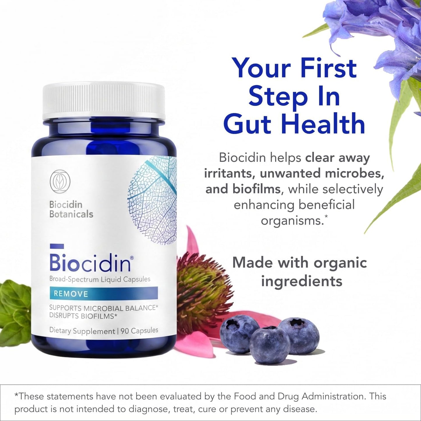 Biocidin Broad-Spectrum Capsules – 90 Count | 18 Botanical Herbal Supplement for Microbiome Balance, Gut Health & Immune Support