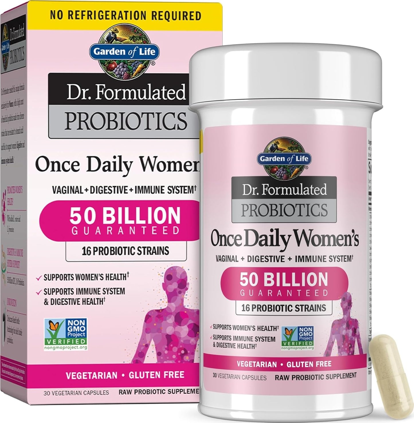 Garden of Life Dr. Formulated Probiotics Once Daily for Women – 50 Billion CFU | Digestive, Vaginal & Immune Support