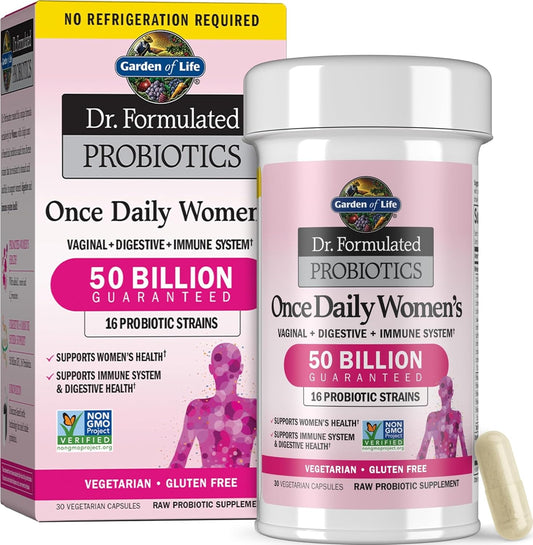 Garden of Life Dr. Formulated Probiotics Once Daily for Women – 50 Billion CFU | Digestive, Vaginal & Immune Support