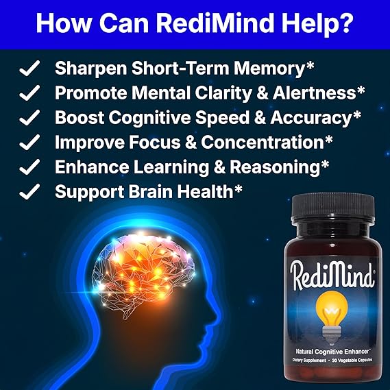 RediMind – Natural Cognitive Enhancement Supplement for Memory, Focus &amp; Mental Clarity