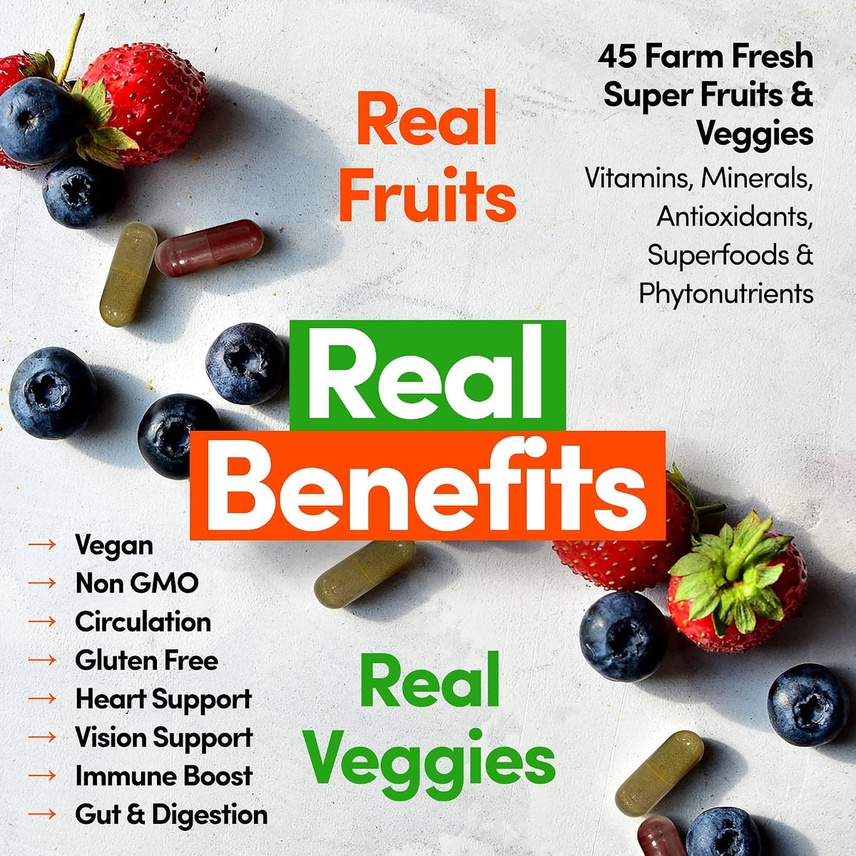 Country Farms Fruits & Vegetables Supplement – 360 Capsules