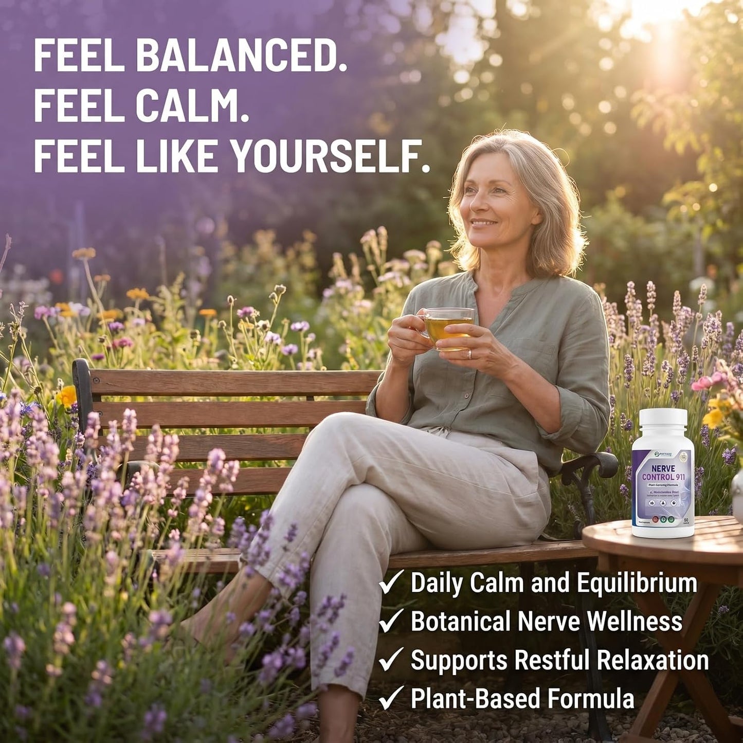 Phytage Labs Nerve Control 911 – Plant-Based Nerve Health Supplement (60 Capsules)