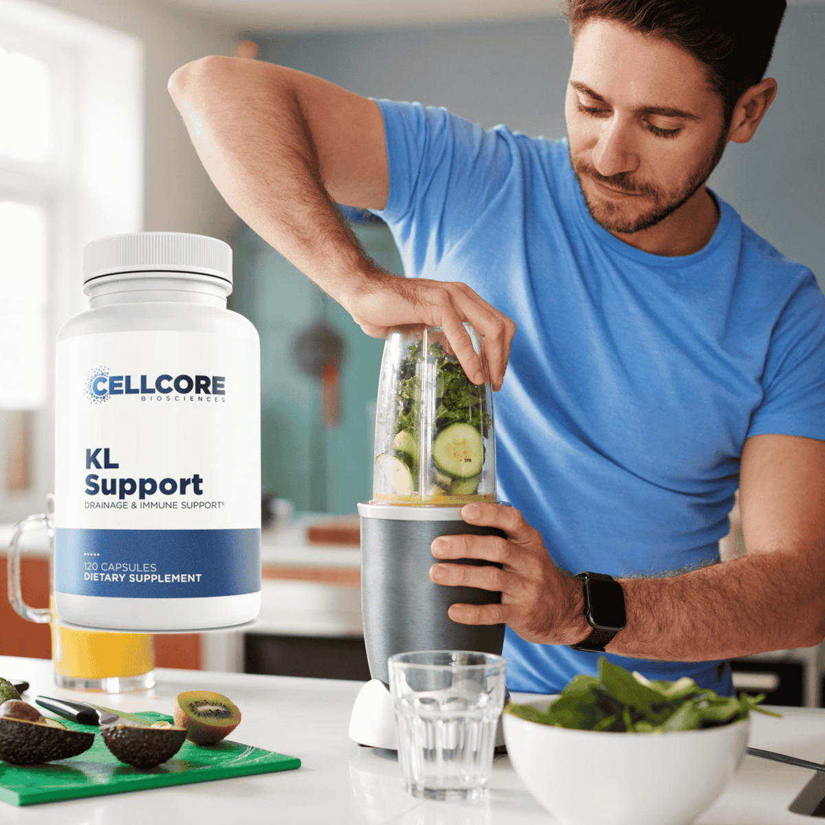 CellCore Biosciences KL-Support – Drainage & Immune Support Supplement (120 Capsules)