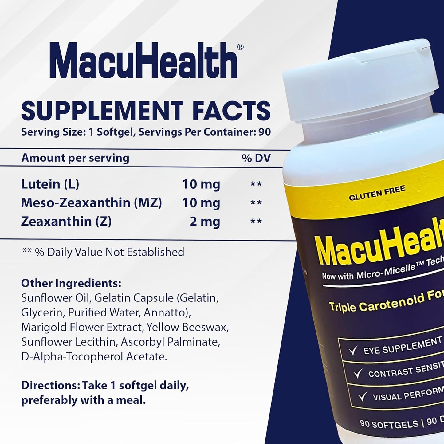 MACUHEALTH 90 DAY Supplement facts