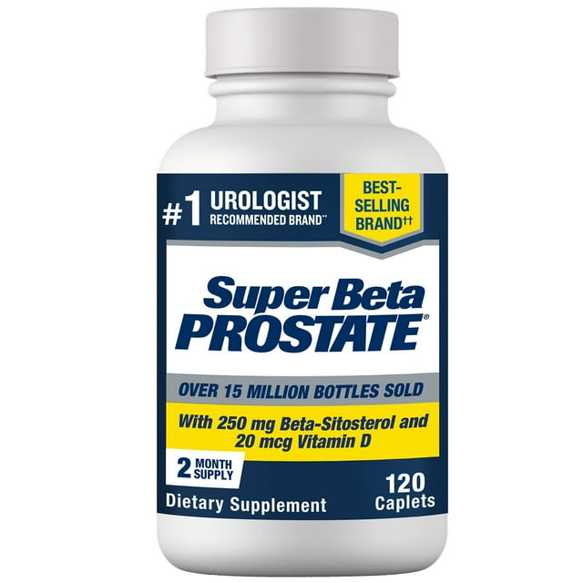 Super Beta Prostate Male Supplement with 250 mg Beta-Sitosterol Caplets – 120 Count