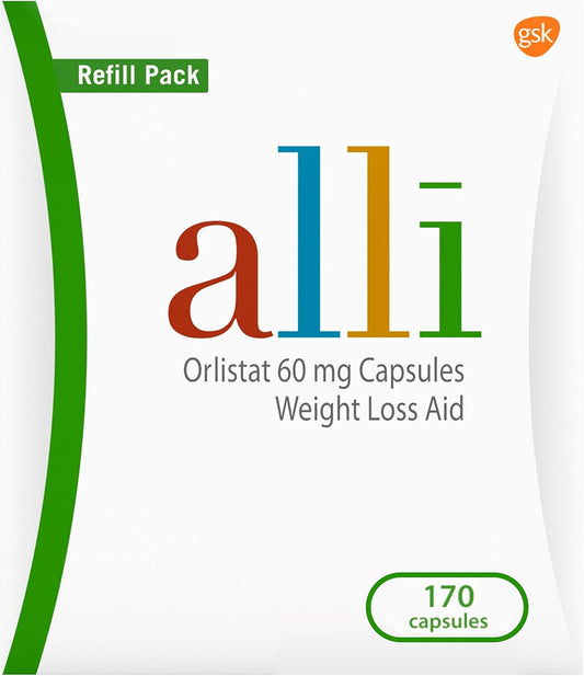 alli Diet Weight Loss Supplement Pills Orlistat 60Mg Capsules 170 