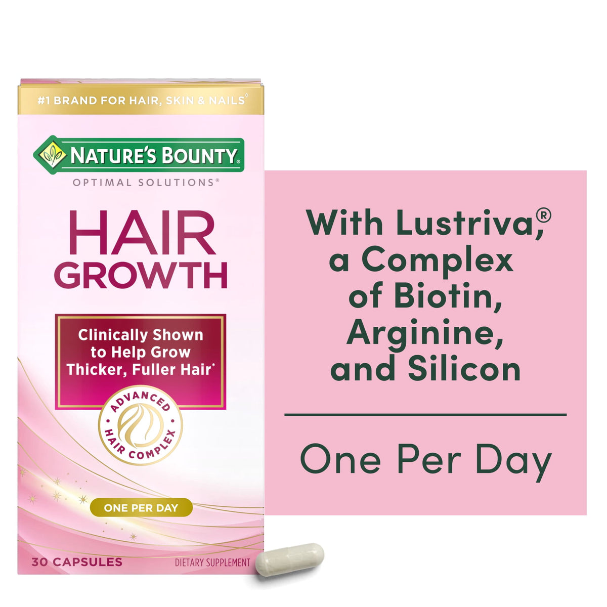 Nature's Bounty Hair Growth Supplement 90 Capsules | Supports Strong, Healthy Hair for Men & Women