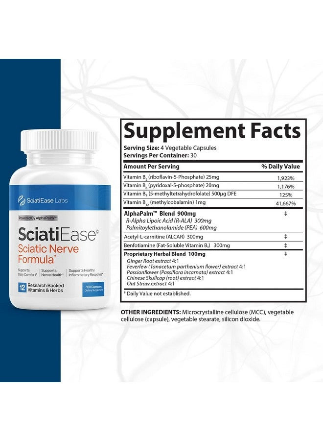 SciatiEase Sciatic Nerve Health Support Supplement – Advanced Nerve Care &amp; Comfort Formula (120 Capsules) ( Pack of 2)