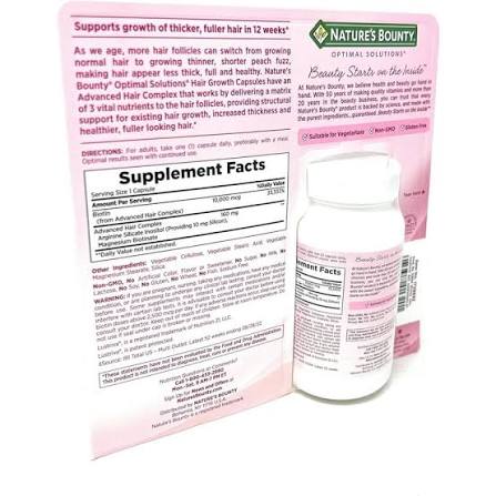 Nature's Bounty Hair Growth Supplement 90 Capsules | Supports Strong, Healthy Hair for Men & Women