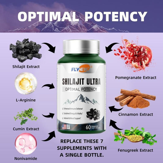 Flynew Shilajit Ultra Optimal Potency – Shilajit Extract with L-Arginine (Pure Formula)