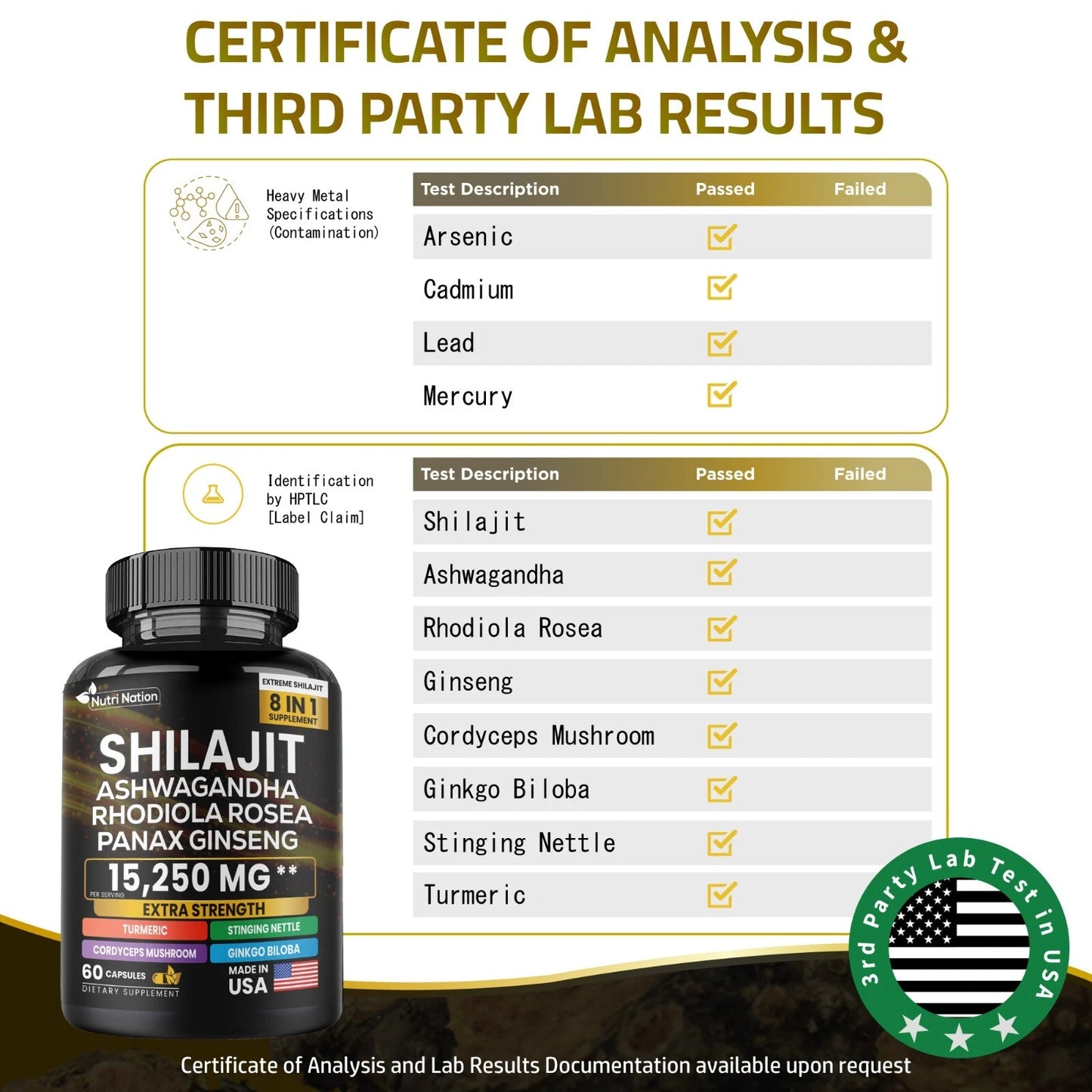 Shilajit Multivitamin (Turmeric, Ashwagandha, Ginger, Cordyceps Mushrooms) – 60 Capsules