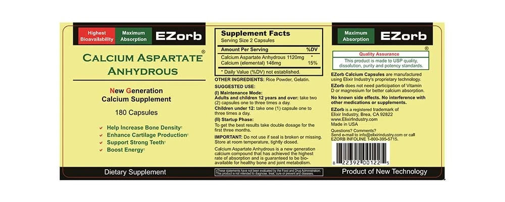 Ezorb Calcium Capsules – Advanced Absorption Formula for Muscle & Joint Health