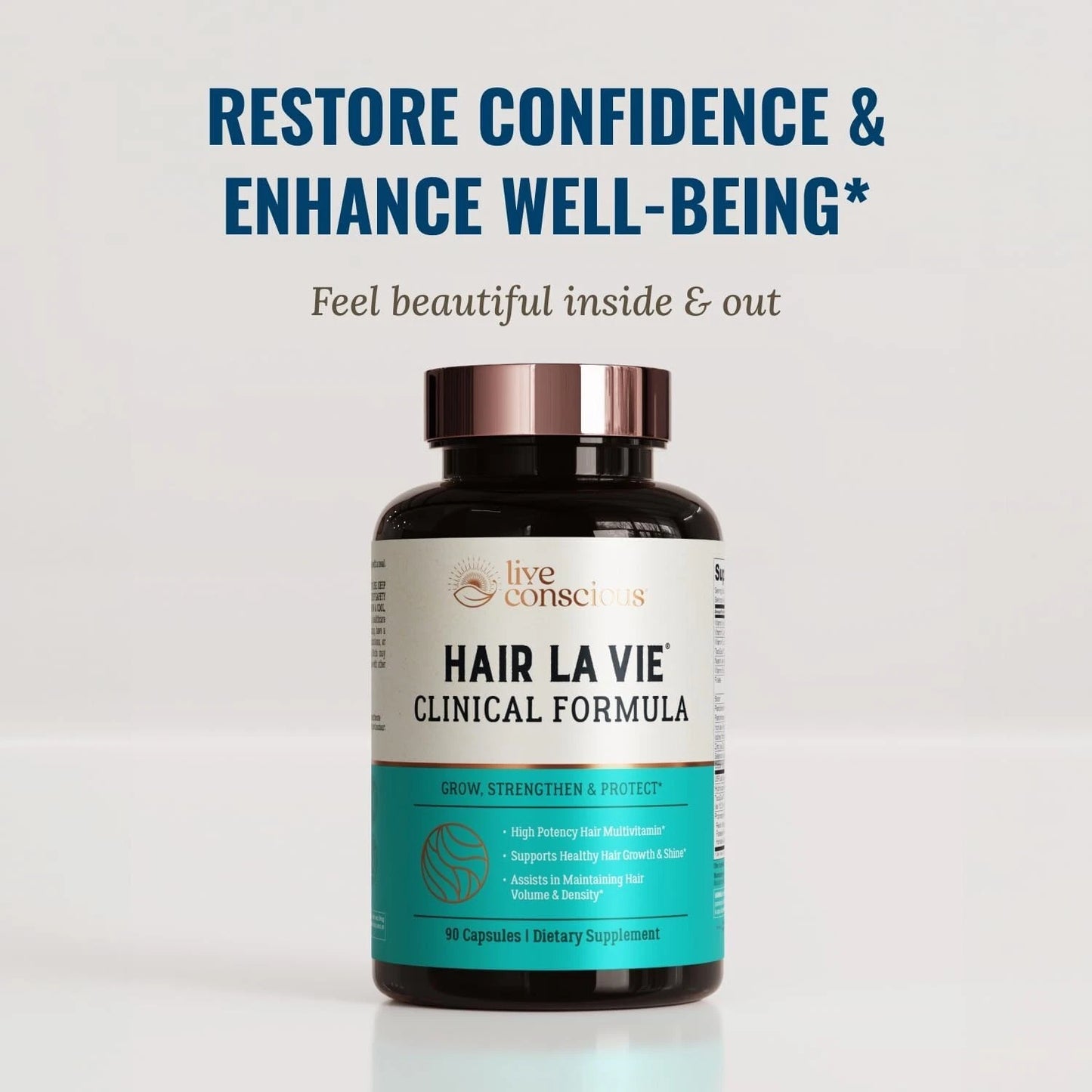 Live Conscious Hair Growth Capsules 90 Count | Natural Hair Loss Support for Men & Women | Hair Thickening Supplement