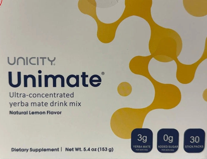 Unicity Unimate Lemon Drink Mix (30 Sachets) – Energy &amp; Metabolism Support
