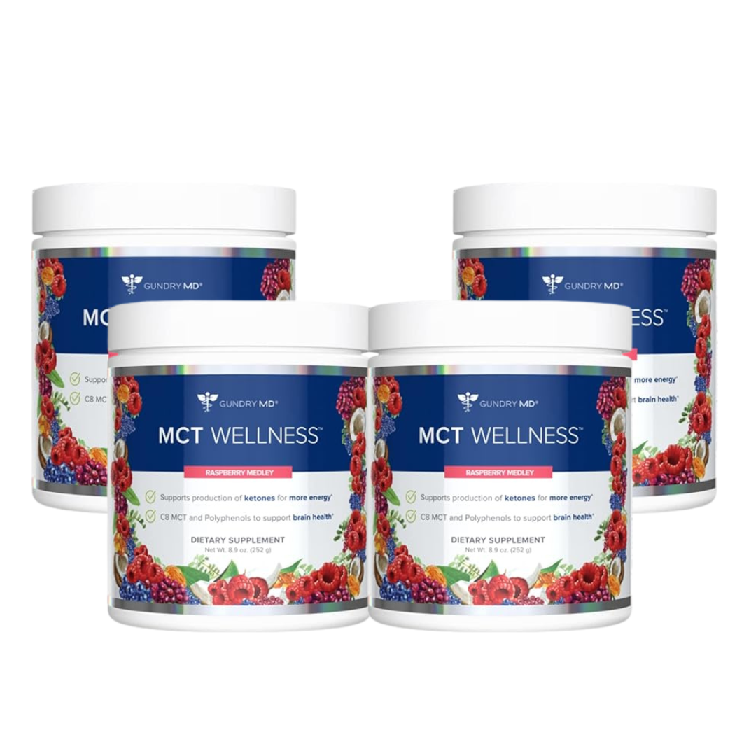 Gundry MD MCT Wellness Powder (Raspberry Medley – 30 Servings) – Energy, Ketone Production &amp; Brain Health Support